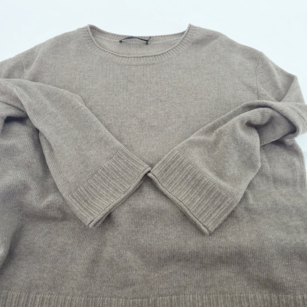 Jenni Kayne Wool Cashmere Blend Everyday Sweater Knit Oversized Taupe Brown XL - Picture 11 of 16